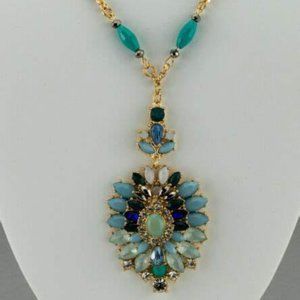 Inc International Concepts Gold tone Multitoned 33 Pend Gold blue